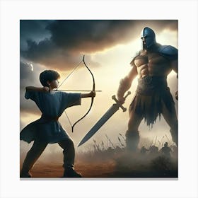 David And Goliath (3) Canvas Print