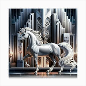 My White Horse, Digiart Canvas Print