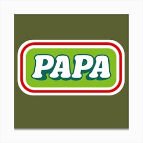 Papa Retro Green Canvas Print