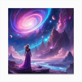 Galactic Serenity: Edge of the Celestial Sea Canvas Print