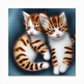 Adorable Sleeping Kittens Canvas Print