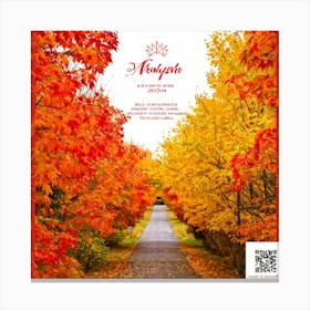 Autumn Themed Sale Banner Featuring Rich Textured Leaves In Shades Of Orange And Yellow Intertwine (4) Canvas Print