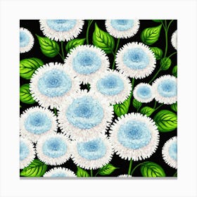 Blue Chrysanthemums Canvas Print