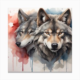 Two Wolves Canvas Print