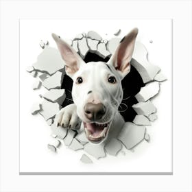 Dog Through A Hole 3 Canvas Print