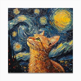 Starry Night Cat 8 Stampe su tela