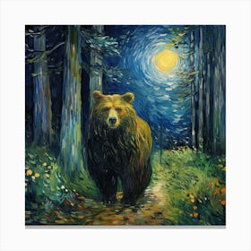 Bear In The Woods Canvas Print