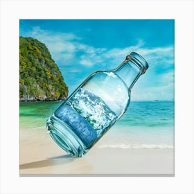 Bottle On The Beach 1 Canvas Print