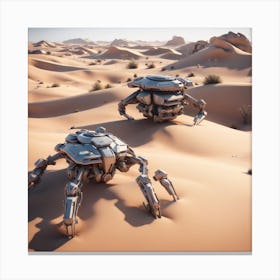 Robots In The Desert Canvas Print