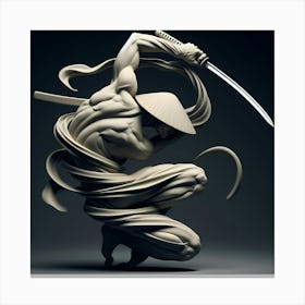 A Creative Sword Fighter Figure Monochrome Colors Canvas Print