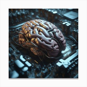 Brain On A Computer Chip 7 Canvas Print