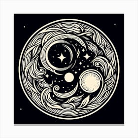 Yin And Yang Symbol Canvas Print