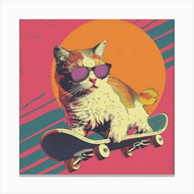 Skateboard Cat 2 Canvas Print