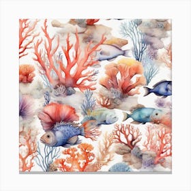 Sea Corals and fish 1 Canvas Print