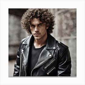 Man With Curly Hair Canvas Print