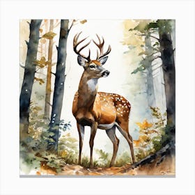 Deer In The Woods 69 Canvas Print