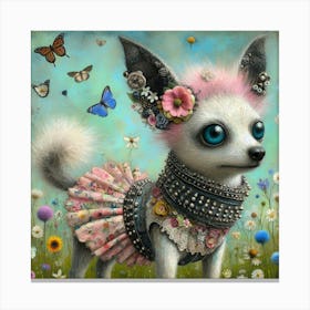 Cute punk dog 4 Canvas Print