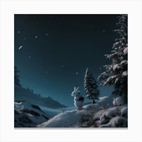 Snowy Night 1 Canvas Print