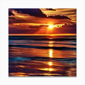 Sunset On The Beach 547 Canvas Print