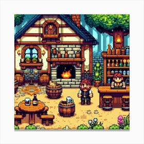 8-bit fantasy tavern 2 Canvas Print