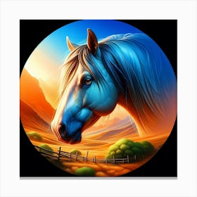 Horse In The Sunset Canvas Print