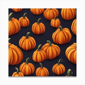 Pumpkins Seamless Pattern Canvas Print