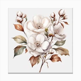 Cotton Flower branch Canvas Print