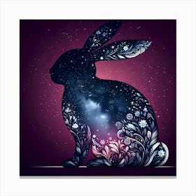 Rabbit In The Night Sky Canvas Print