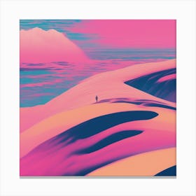 Minimalism Masterpiece, Trace In The Waves To Infinity + Fine Layered Texture + Complementary Cmyk C (49) Canvas Print