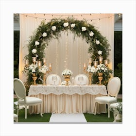 Leonardo Phoenix 09 A Luxurious Wedding Decoration Setup With 1 Canvas Print