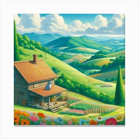 House In The Countryside Canvas Print