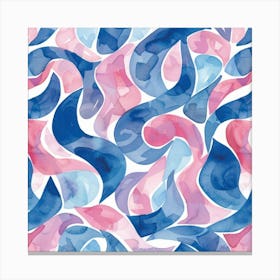 Blue And Pink Swirls Canvas Print