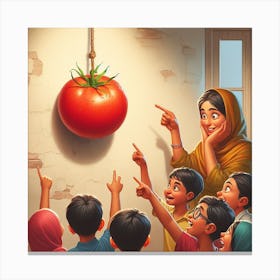 Tomato Hanging From The Ceiling Canvas Print
