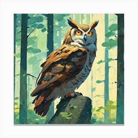 Owl In The Woods 3 Canvas Print