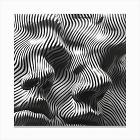 Face In Black And White Canvas Print