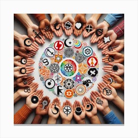 Many Hands In The Circle 1 Canvas Print