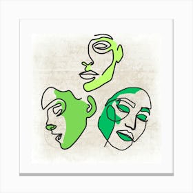 Faces Outline Art Print Canvas Print