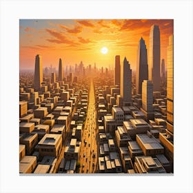 New Delhi, India Cubism Style Canvas Print