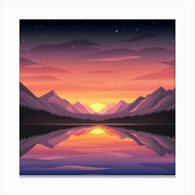 Sunset In The Mountains Canvas Print