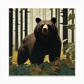 Black Bear In The Forest 6 Canvas Print