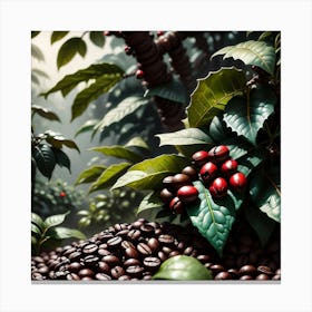 Coffee Beans In The Forest 16 Canvas Print