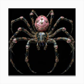 Spider With Pink Flowers Canvas Print