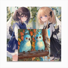 Blue Birds Canvas Print