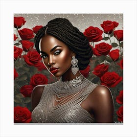 Ebony Roses Canvas Print