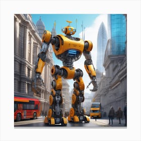 Robot On The Street 48 Canvas Print