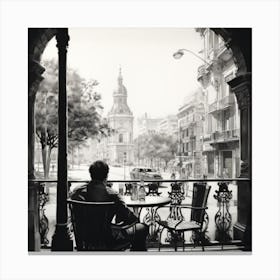 Barcelona Cafe Canvas Print