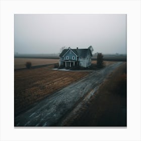 House On A Foggy Day Canvas Print