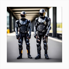 Futuristic Men In Suits Canvas Print