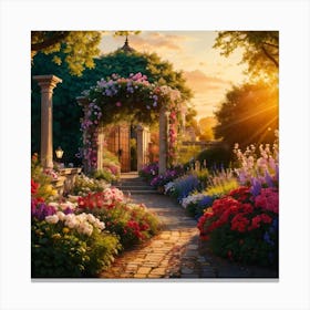 Garden At Sunset Canvas Print