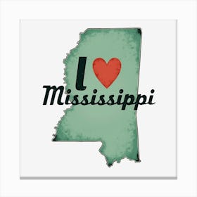 I Love Mississippi Canvas Print